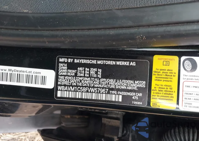 WBAVM1C58FVW57967: 43806329