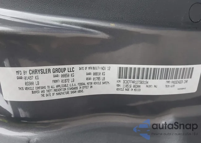 3C3CFFAR8CT223295: 43806429