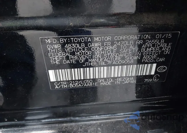 JTHBE1BL7FA009058: 43806448