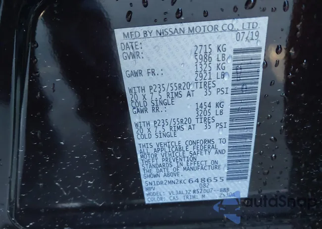 5N1DR2MN2KC648655: 43806527