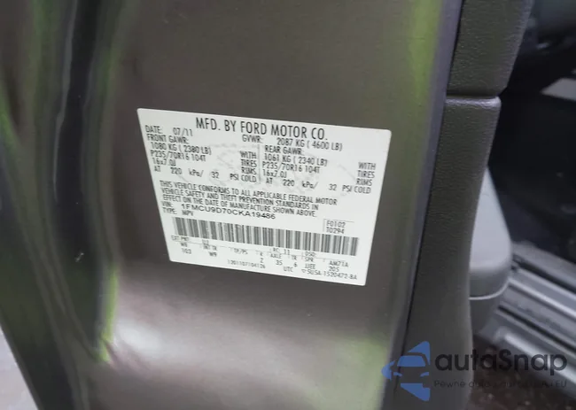 1FMCU9D70CKA19486: 43805632