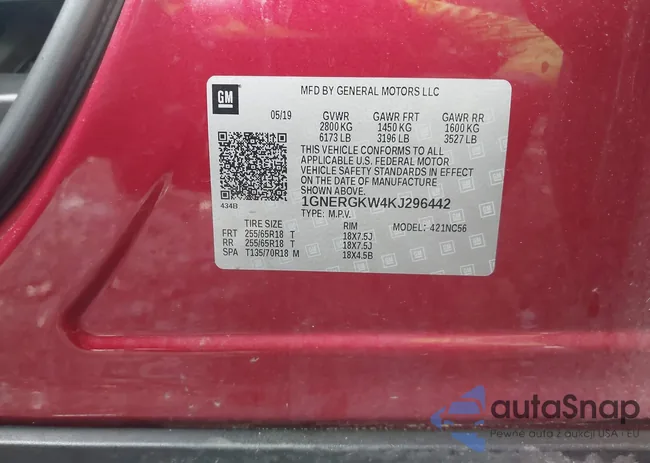 1GNERGKW4KJ296442: 43805715