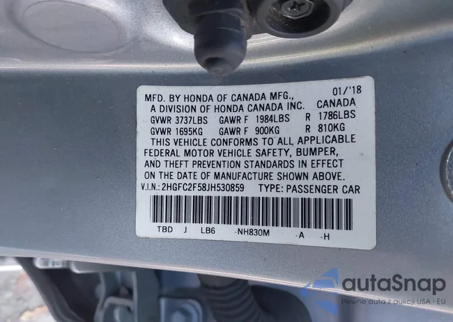 2HGFC2F58JH530859: 43805784