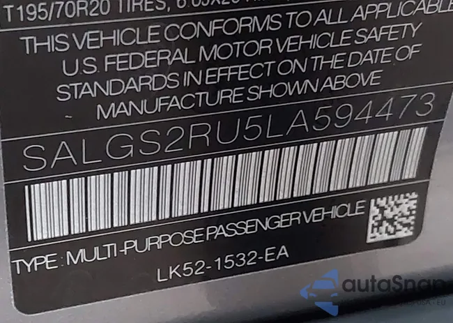 SALGS2RU5LA594473: 43805909