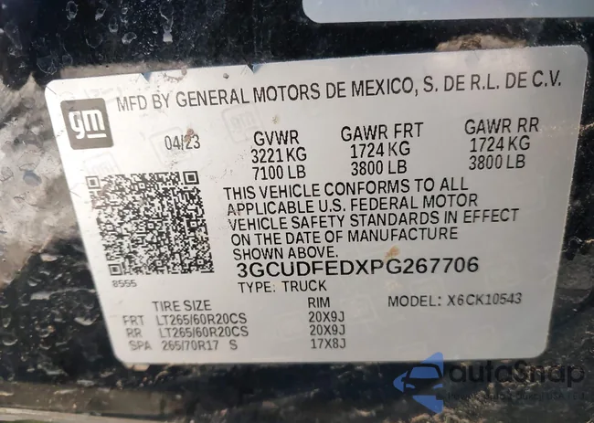 3GCUDFEDXPG267706: 43805914