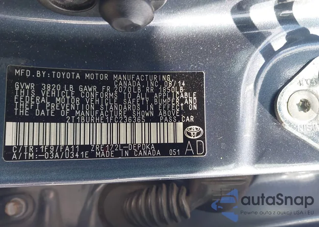 2T1BURHE1FC236365: 43806960