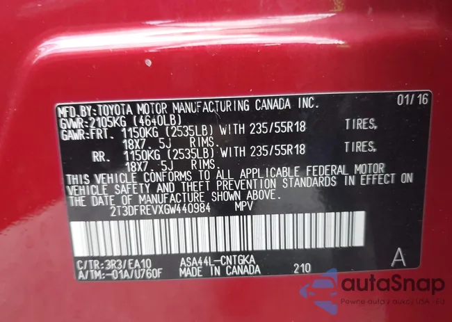 2T3DFREVXGW440984: 43807000