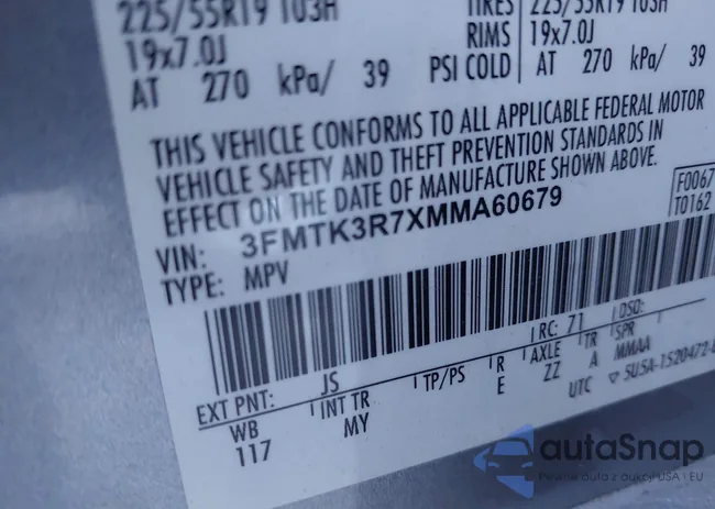 3FMTK3R7XMMA60679: 43807032