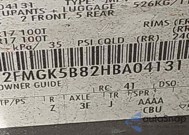 2FMGK5B82HBA04131: 43807069