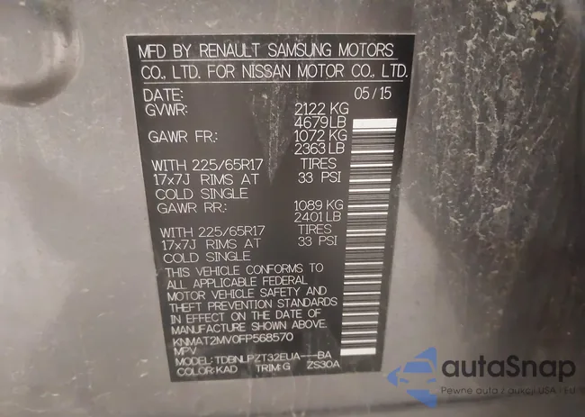 KNMAT2MV0FP568570: 43807145