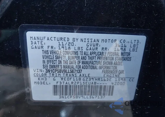 3N1CP5BV9LL567137: 43807168