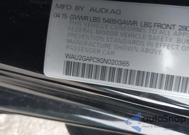 WAU2GAFC9GN020365: 43807223