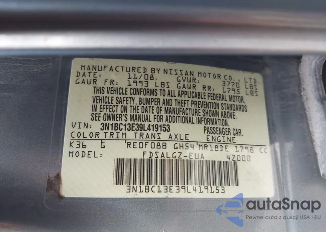 3N1BC13E39L419153: 43807312