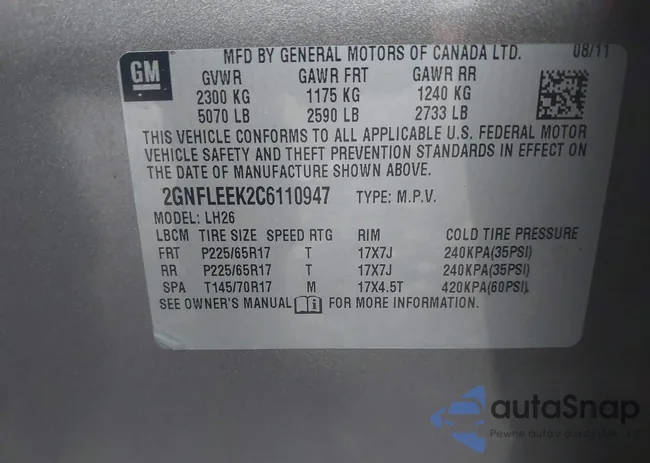 2GNFLEEK2C6110947: 43807317