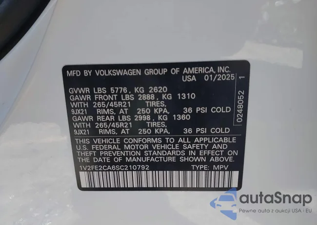 1V2FE2CA6SC210792: 43807375