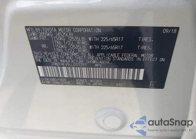 JTMZFREV9JJ207397: 43807424