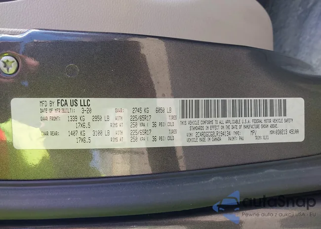 2C4RDGCG2LR194134: 43807491