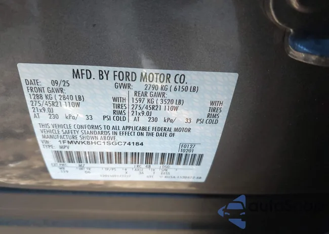 1FMWK8HC1SGC74184: 43806674