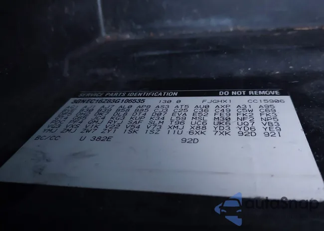 3GNEC16Z83G106535: 43806785