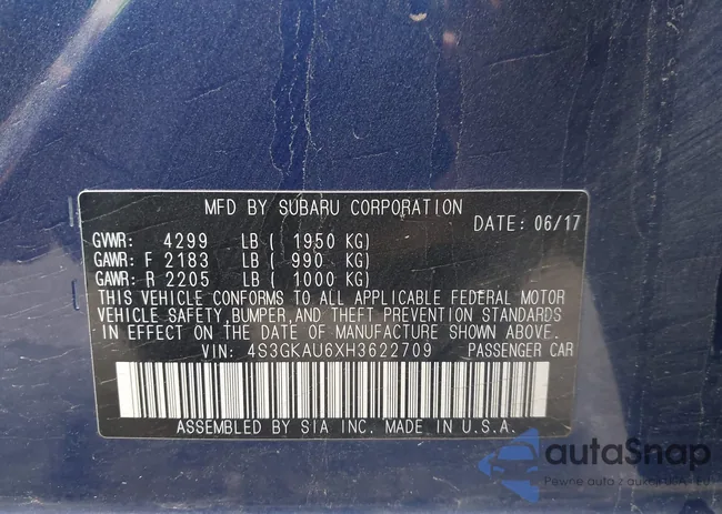 4S3GKAU6XH3622709: 43806803