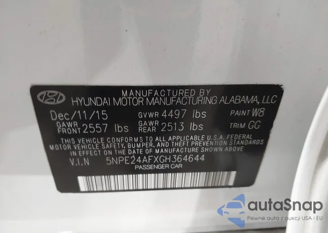 5NPE24AFXGH364644: 43806860