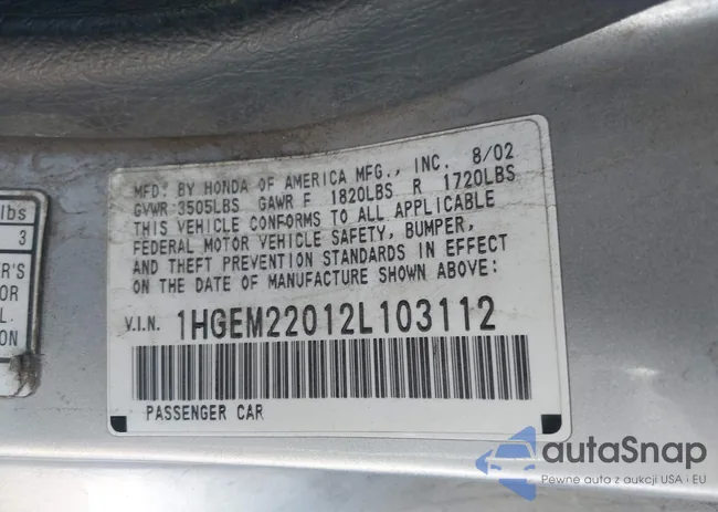 1HGEM22012L103112: 43806868