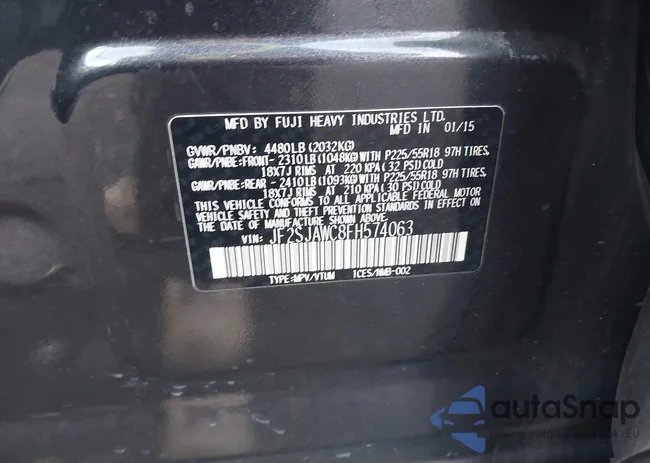 JF2SJAWC8FH574063: 43808335