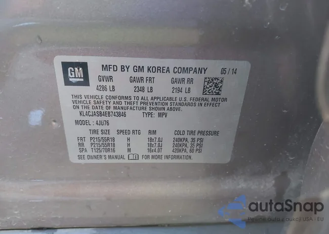 KL4CJASB4EB743846: 43808347