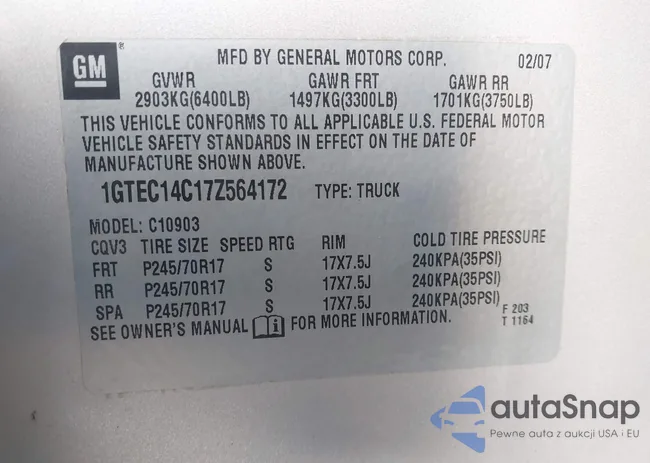 1GTEC14C17Z564172: 43808381