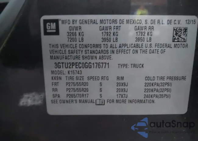 3GTU2PEC0GG176771: 43807549