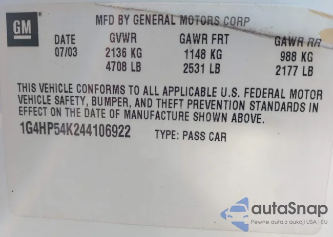 1G4HP54K244106922: 43807554