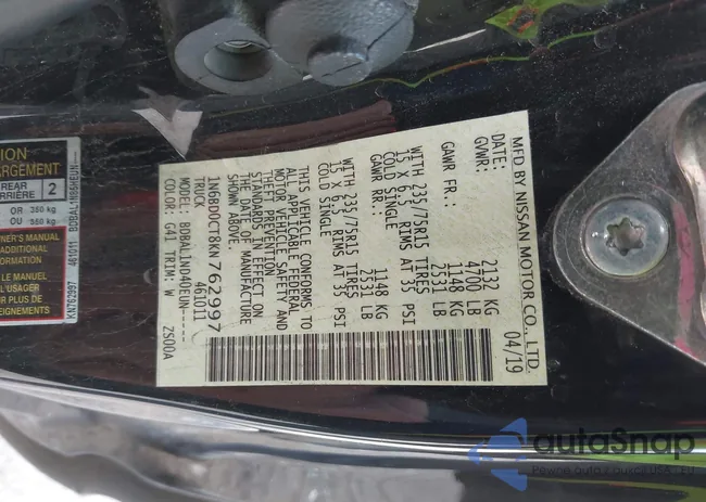 1N6BD0CT8KN762997: 43807632