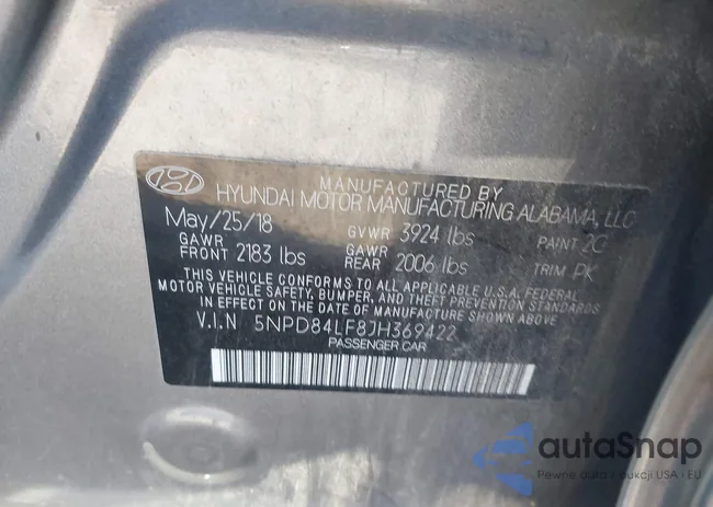 5NPD84LF8JH369422: 43807723