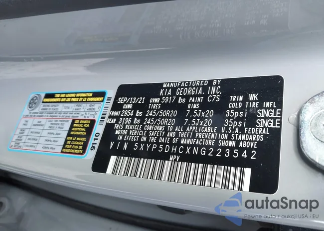 5XYP5DHCXNG223542: 43807867