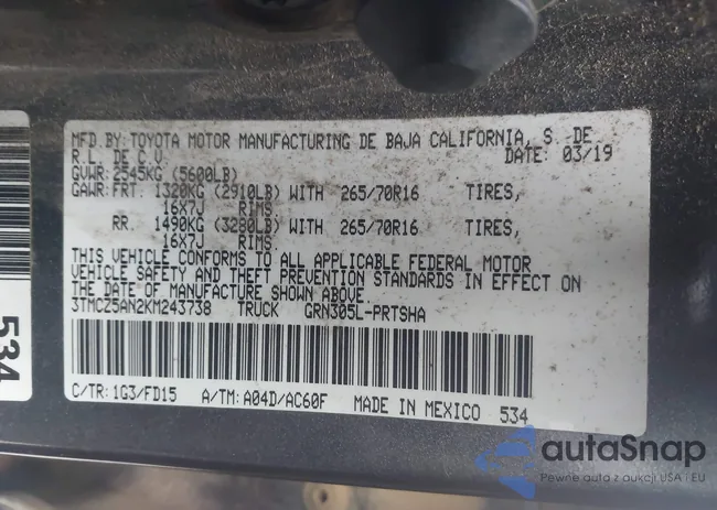 3TMCZ5AN2KM243738: 43807914