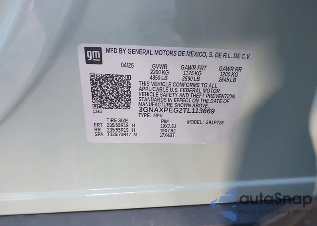 3GNAXPEG2TL113669: 43808950