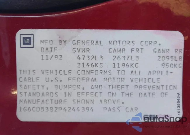 1G6CD53B2P4244394: 43808964