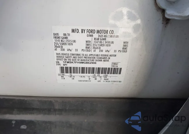 1FMSK7FH9MGB62906: 43808967