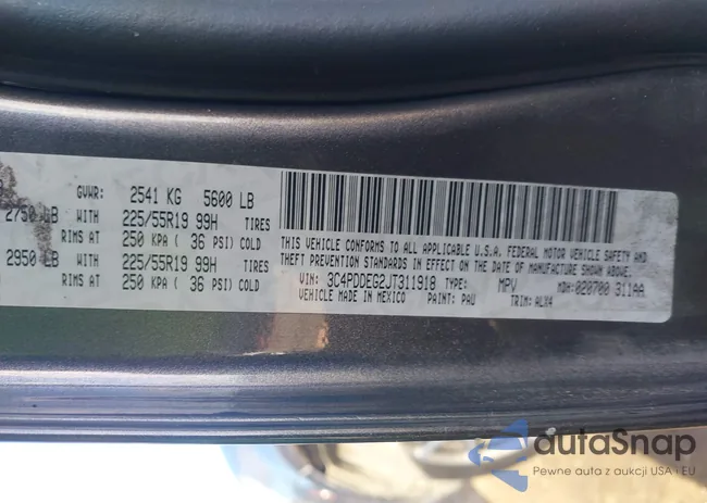 3C4PDDEG2JT311918: 43809010