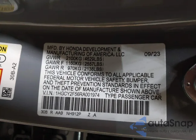 1HGCY2F56RA001974: 43809052