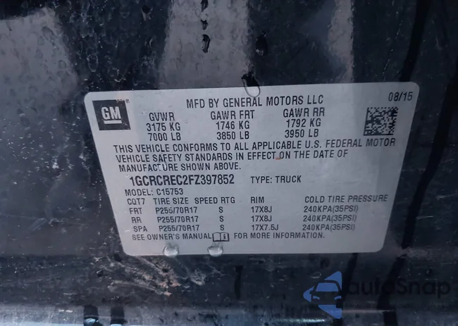 1GCRCREC2FZ397852: 43809076