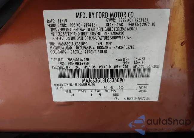 MAJ6S3GL8LC336090: 43809232