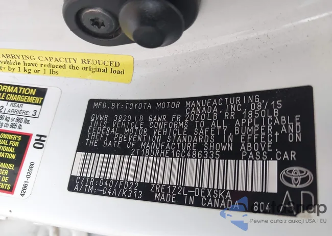 2T1BURHE1GC486335: 43809289