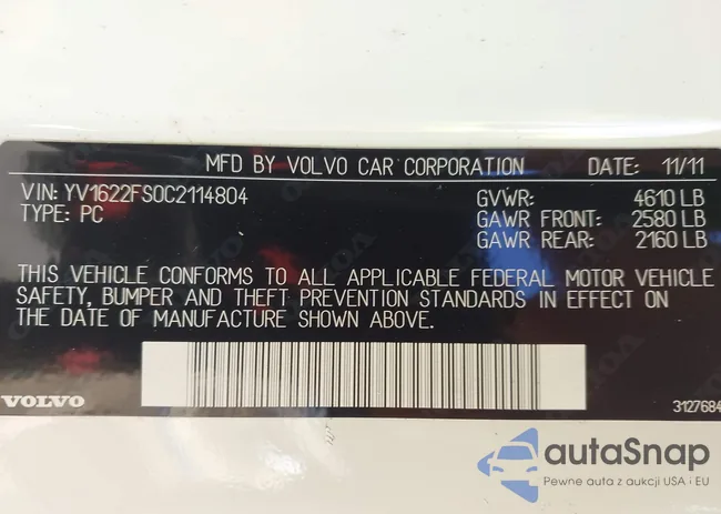 YV1622FS0C2114804: 43809299