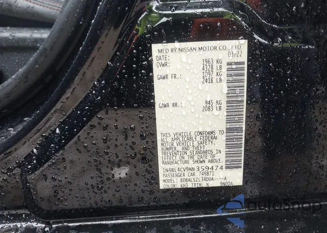 1N4BL4CV9NN359474: 43809341