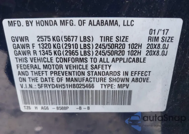 5FRYD4H51HB025466: 43809360