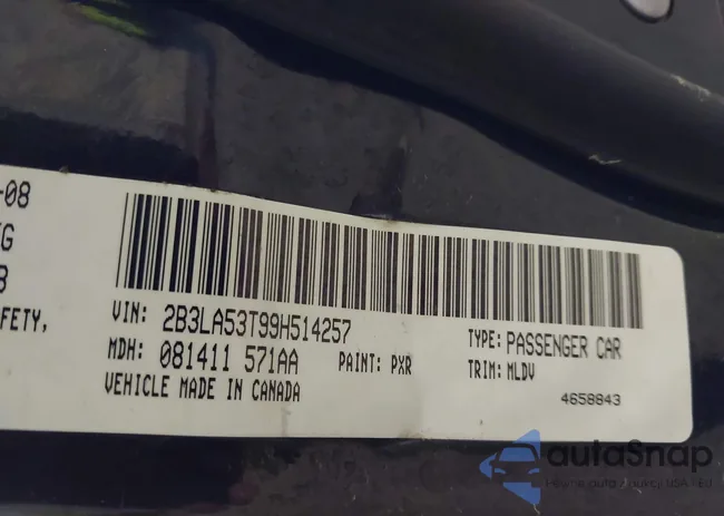 2B3LA53T99H514257: 43809368