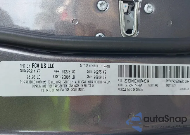 2C3CDXHG3KH740334: 43809460