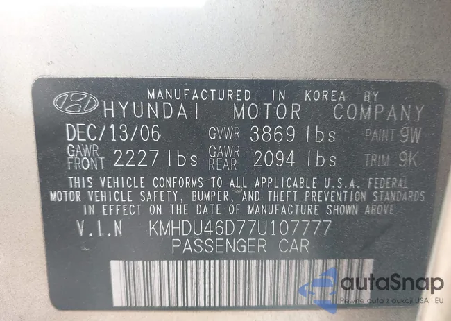 KMHDU46D77U107777: 43809461