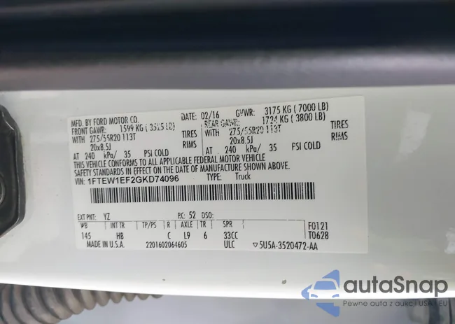 1FTEW1EF2GKD74096: 43809484